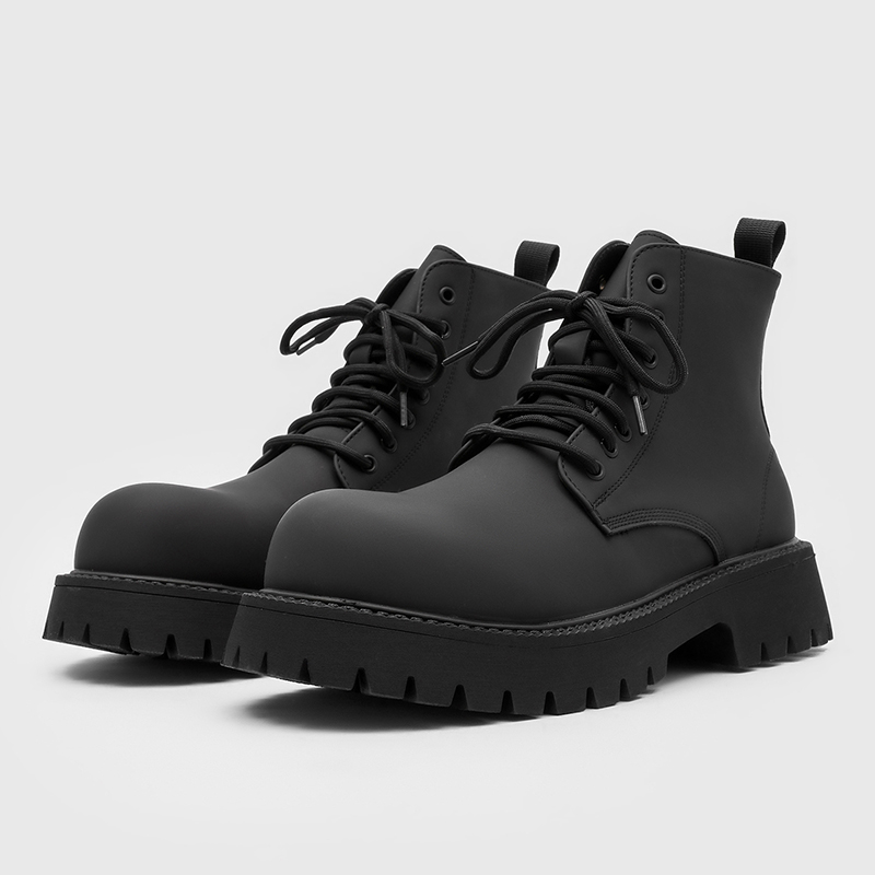 Leatherwork Designs - Bottes de combat montantes noires pour