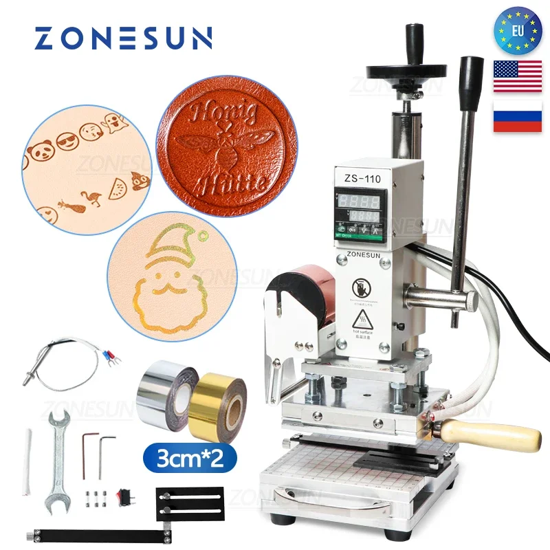 Leatherwork Hand Press - ZONESUN ZS110 feuille chaude estampage bronzage