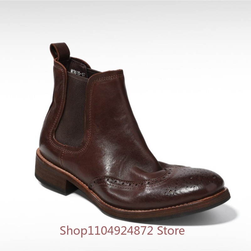 Bottines Chelsea Brogue Vintag - Leatherwork Designs avis et prix